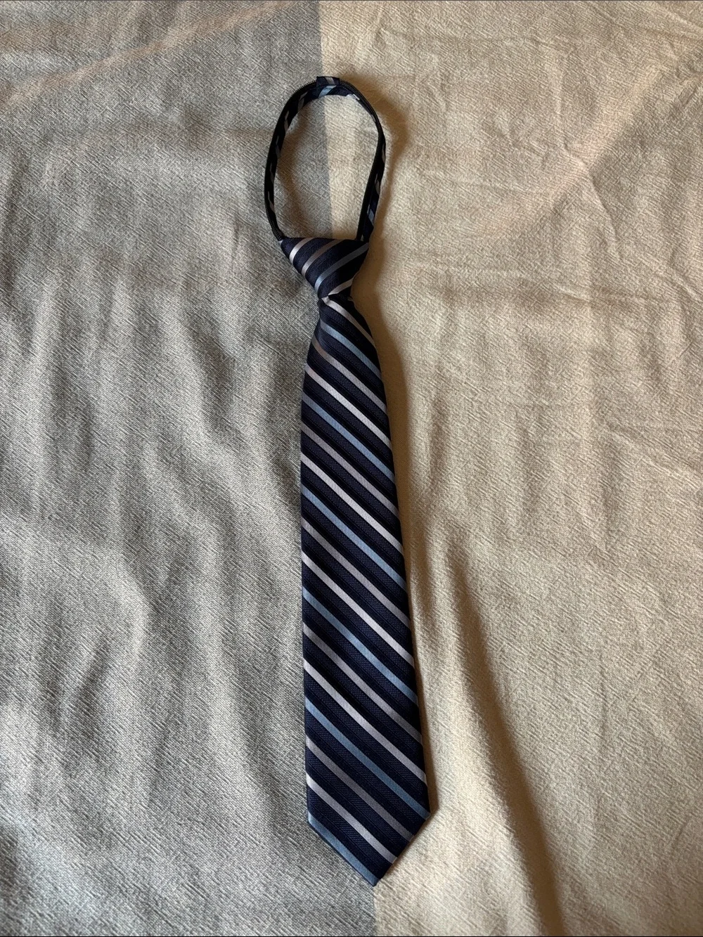 Calvin Klein Classic Navy & Light Blue Striped Boy’s Tie